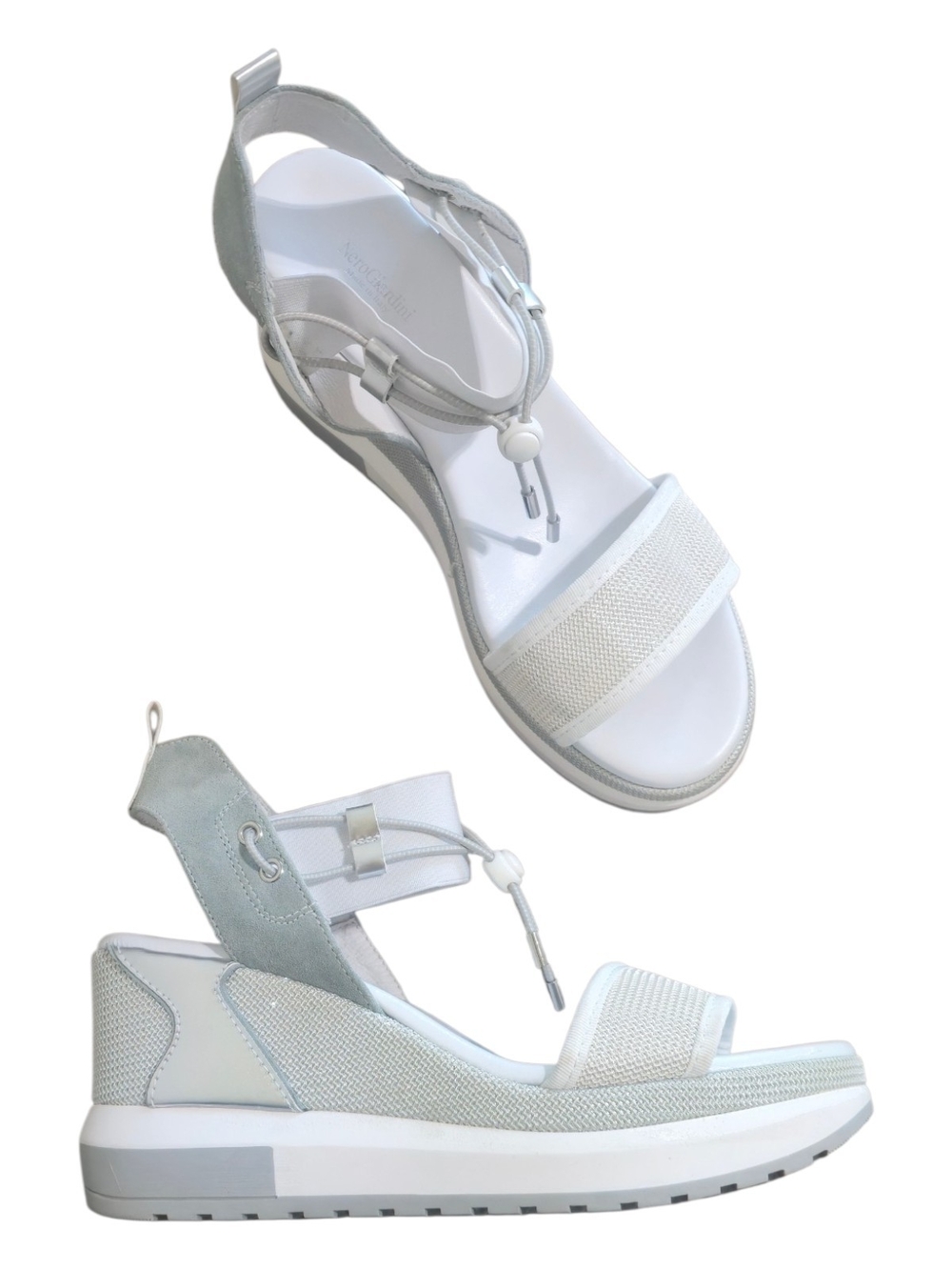 Nero Giardini Bungee Cord Platform Wedge Sandal Sporty Made Italy 40 US 9 Summer